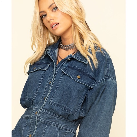 NWT Free People Bo Dress in Indigo Blue Dress - Picture 2 of 13